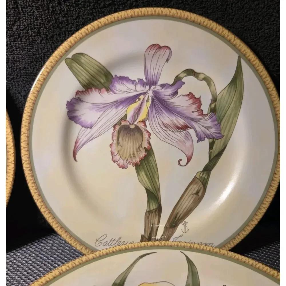 American Atelier Botanical 8 In salad/dessert plate Set Of 4